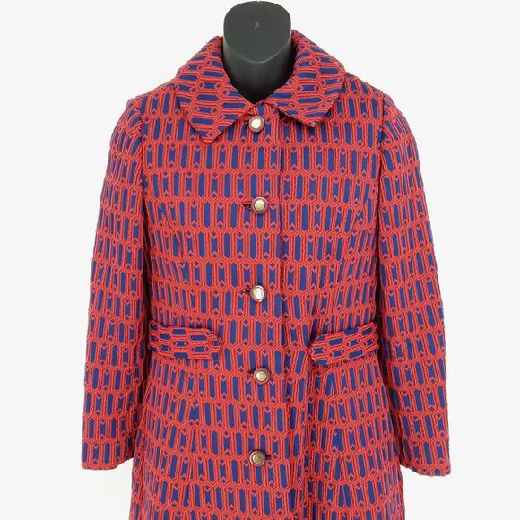 Vintage 60's Rona Shift dress with Matching Coat Jacket Women's Size Medium Red - Picture 7 of 10